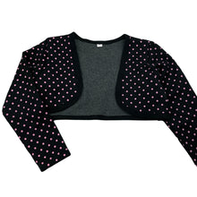 Load image into Gallery viewer, Girls lightweight, black &amp; pink bolero top, GUC, size 6,  