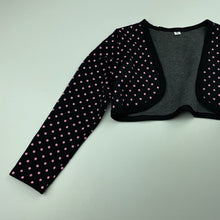 Load image into Gallery viewer, Girls lightweight, black &amp; pink bolero top, GUC, size 6,  