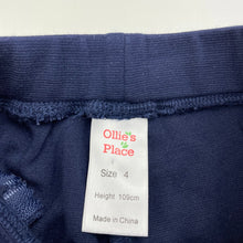 Load image into Gallery viewer, Girls Ollies Place, navy stretchy pants, elasticated, Inside leg: 35.5cm, EUC, size 4,  
