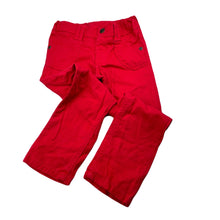 Load image into Gallery viewer, Girls M&amp;S, red stretch cotton pants, adjustable, Inside leg: 39cm, EUC, size 3-4,  