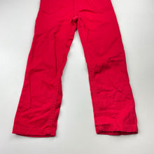 Load image into Gallery viewer, Girls M&amp;S, red stretch cotton pants, adjustable, Inside leg: 39cm, EUC, size 3-4,  