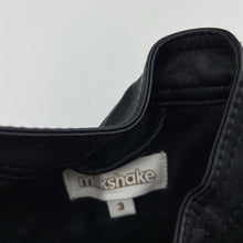 Load image into Gallery viewer, Boys Milkshake, black faux leather jacket, shoudler to cuff: 33cm, EUC, size 3,  