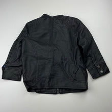 Load image into Gallery viewer, Boys Milkshake, black faux leather jacket, shoudler to cuff: 33cm, EUC, size 3,  
