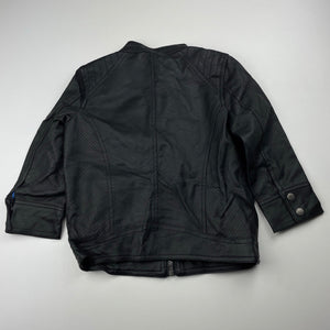 Boys Milkshake, black faux leather jacket, shoudler to cuff: 33cm, EUC, size 3,  