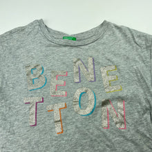 Load image into Gallery viewer, Girls United Colors of Benetton, grey marle cotton t-shirt / top, GUC, size 6-7,  