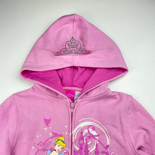 Load image into Gallery viewer, Girls Disney, Princess, Cinderella zip hoodie sweater, marks on front, FUC, size 7-8,  