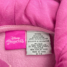 Load image into Gallery viewer, Girls Disney, Princess, Cinderella zip hoodie sweater, marks on front, FUC, size 7-8,  