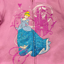 Load image into Gallery viewer, Girls Disney, Princess, Cinderella zip hoodie sweater, marks on front, FUC, size 7-8,  