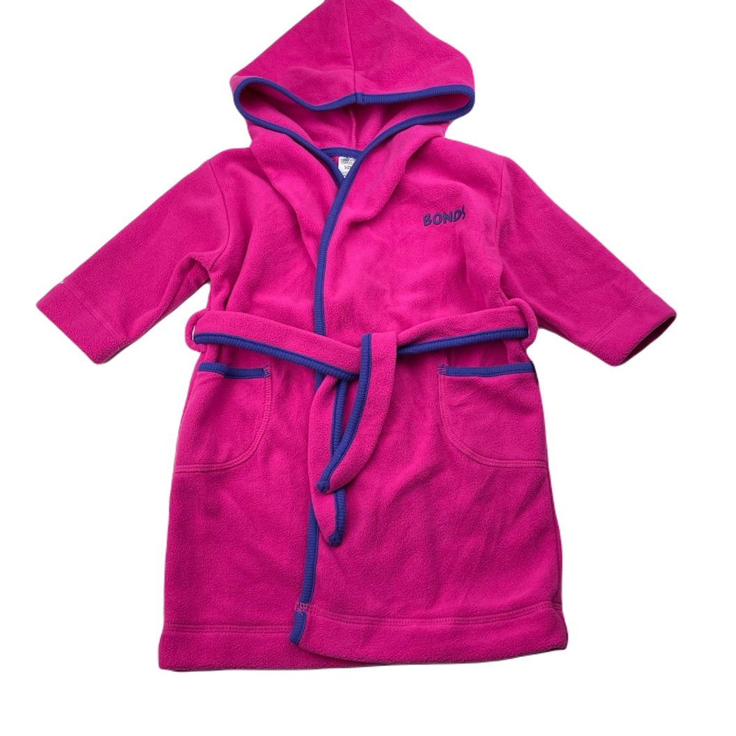 Girls Bonds, fleece dressing gown / bath robe, L: 46cm, EUC, size 0,  