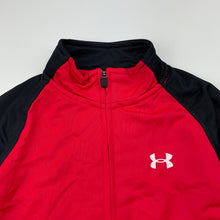 Load image into Gallery viewer, Boys Under Armour, red &amp; black zip up track top, light pilling, FUC, size 2,  