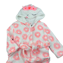 Load image into Gallery viewer, Girls Cotton On, fleece dressing gown / bath robe, donuts, GUC, size 1-2,  