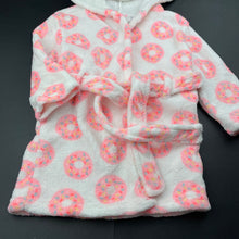 Load image into Gallery viewer, Girls Cotton On, fleece dressing gown / bath robe, donuts, GUC, size 1-2,  
