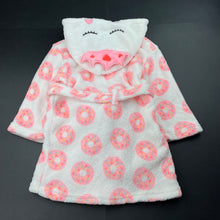 Load image into Gallery viewer, Girls Cotton On, fleece dressing gown / bath robe, donuts, GUC, size 1-2,  