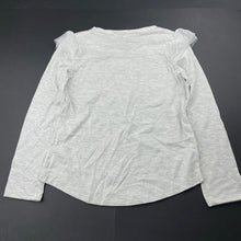 Load image into Gallery viewer, Girls H&amp;T, grey marle long sleeve top, sequin butterflies, FUC, size 7,  