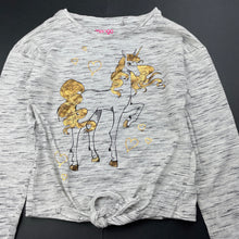 Load image into Gallery viewer, Girls Mango, tie front long sleeve top, unicorn, EUC, size 6,  