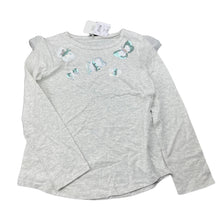 Load image into Gallery viewer, Girls H&amp;T, cotton long sleeve top, sequin butterflies, NEW, size 6,  