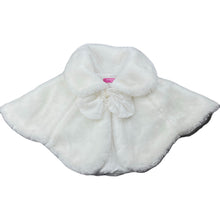 Load image into Gallery viewer, Girls YUMI Kids, lined faux fur cape, light mark front hem, FUC, size 6-7,  