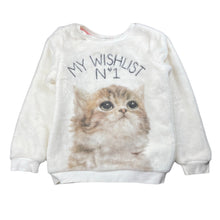Load image into Gallery viewer, Girls H&amp;M, soft fleece sweater / jumper, kitten, EUC, size 5-6,  