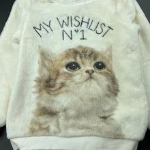Load image into Gallery viewer, Girls H&amp;M, soft fleece sweater / jumper, kitten, EUC, size 5-6,  