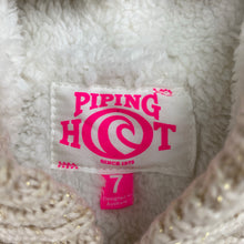 Load image into Gallery viewer, Girls Piping Hot, fleece lined hooded cardigan / sweater, L: 52cm, EUC, size 7,  