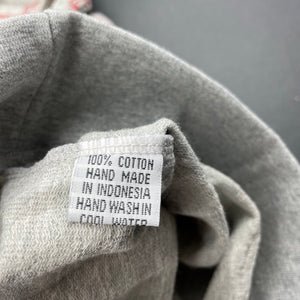 unisex Peace Street, grey & red hooded cotton top, NEW, size 2,  