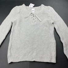 Load image into Gallery viewer, Girls Miss Understood, grey knitted cotton sweater / jumper, NEW, size 7,  