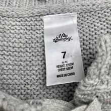 Load image into Gallery viewer, Girls Miss Understood, grey knitted cotton sweater / jumper, NEW, size 7,  