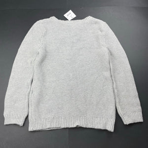 Girls Miss Understood, grey knitted cotton sweater / jumper, NEW, size 7,  