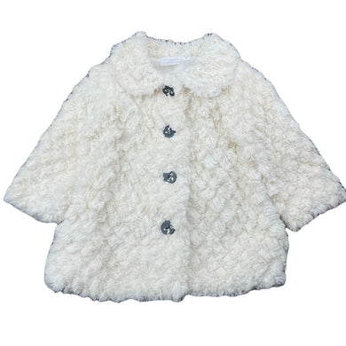 Girls Origami, lined faux fur jacket / coat, L: 38cm, EUC, size 1,  