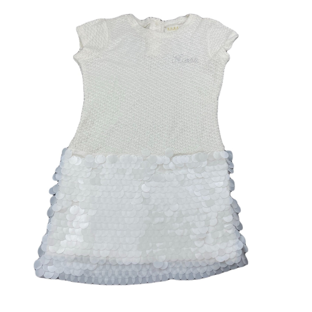 guess white sequin dress GUESS Los Angeles SL JASMINA FOILED SEQUIN DRESS Size L Large NWT