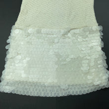 Load image into Gallery viewer, Girls Guess, cream &amp; white sequin party dress, EUC, size 6, L: 55cm