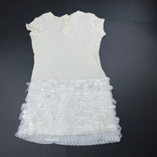 Load image into Gallery viewer, Girls Guess, cream &amp; white sequin party dress, EUC, size 6, L: 55cm