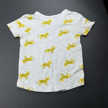 Load image into Gallery viewer, unisex Dymples, grey marle t-shirt / top, tigers, EUC, size 0,  