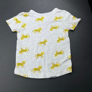 unisex Dymples, grey marle t-shirt / top, tigers, EUC, size 0,  