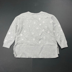 Girls Seed, grey knitted cotton sweater / jumper, stars, EUC, size 3,  