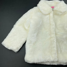 Load image into Gallery viewer, Girls KK AUSTRALIA, lined faux fur jacket, poppers, L: 38cm, GUC, size 2,  