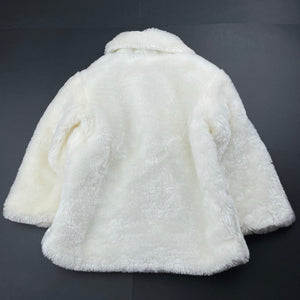 Girls KK AUSTRALIA, lined faux fur jacket, poppers, L: 38cm, GUC, size 2,  