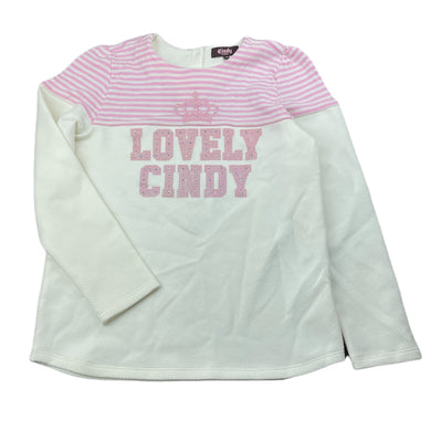Girls Cindy Kids, cream & pink long sleeve top, GUC, size 10,  