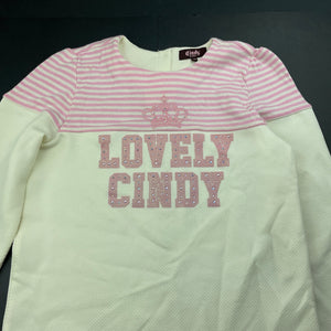 Girls Cindy Kids, cream & pink long sleeve top, GUC, size 10,  