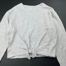 Load image into Gallery viewer, Girls H&amp;M, grey marle tie front long sleeve top, EUC, size 9,  