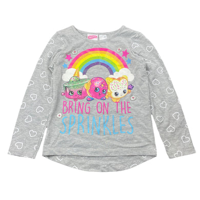 Girls Shopkins, long sleeve t-shirt / top, EUC, size 5,  