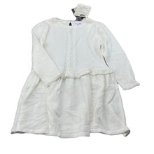 Load image into Gallery viewer, Girls Origami, knitted long sleeve dress, NEW, size 2, L: 44cm