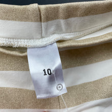 Load image into Gallery viewer, Girls Target, metallic gold stripe leggings, Inside leg: 52cm, NEW, size 10,  