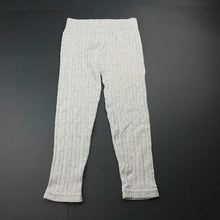 Load image into Gallery viewer, Girls H&amp;T, grey ribbed leggings, Inside leg: 33.5cm, GUC, size 2,  