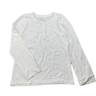 Girls H&T, white cotton long sleeve top, EUC, size 7,  