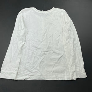 Girls H&T, white cotton long sleeve top, EUC, size 7,  