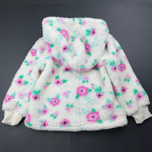 Load image into Gallery viewer, Girls Lily &amp; Dan, soft fleece floral hoodie sweater, armpit to armpit: 32cm, shoulder to cuff: 33cm, EUC, size 2,  