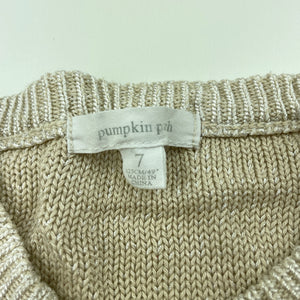 Girls Pumpkin Patch, metallic knit cardigan, GUC, size 7,  