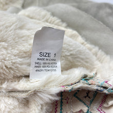 Load image into Gallery viewer, Girls Sprout, fleece lined faux suede jacket / coat, L: 39cm, EUC, size 1,  