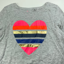 Load image into Gallery viewer, Girls Cotton On, grey marle long sleeve top, heart, EUC, size 12,  